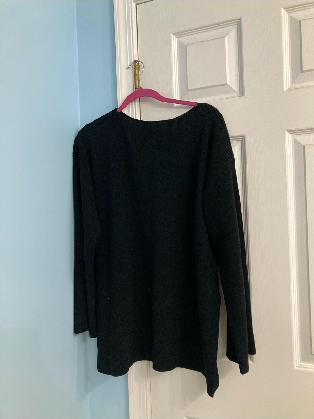 Black Women's Knit Sweater - Comfortable Everyday Pullover